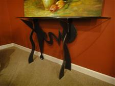 Signed Metal Console Table