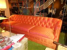 Retro Orange Velvet Sofa